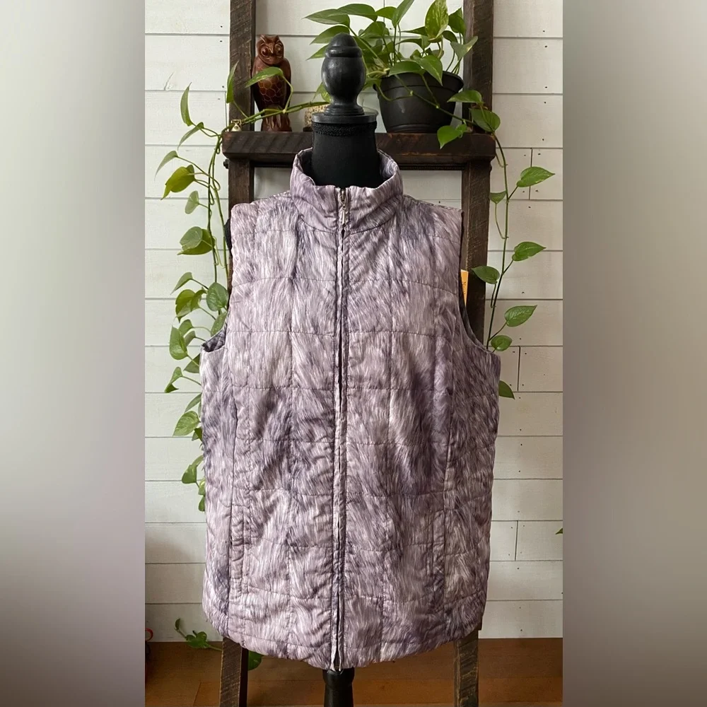 Mountain Lake: Purple, White and Gray Brushed Vest